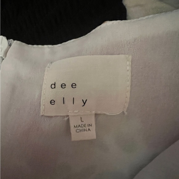 dee elle Women’s Short Sleeve Mid Length A Line Red Pink Floral Dress Size Large - Picture 4 of 4